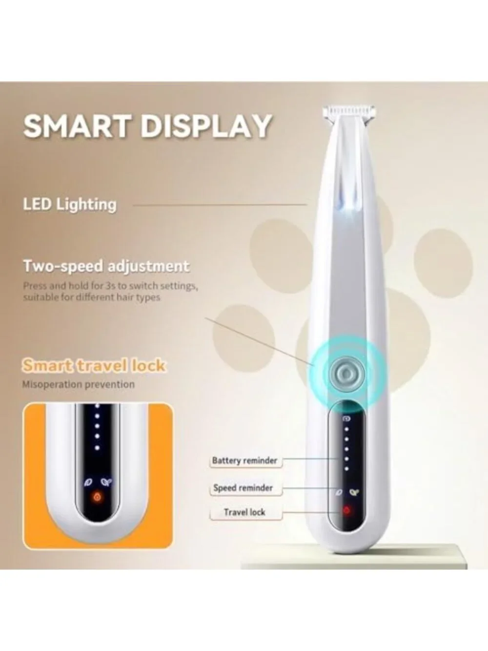 2026 Pet Precision Trimmer for Dogs - LED Light, Ultra Quiet Paw Grooming Tool